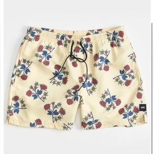 Vans yellow floral men’s volley shorts size medium